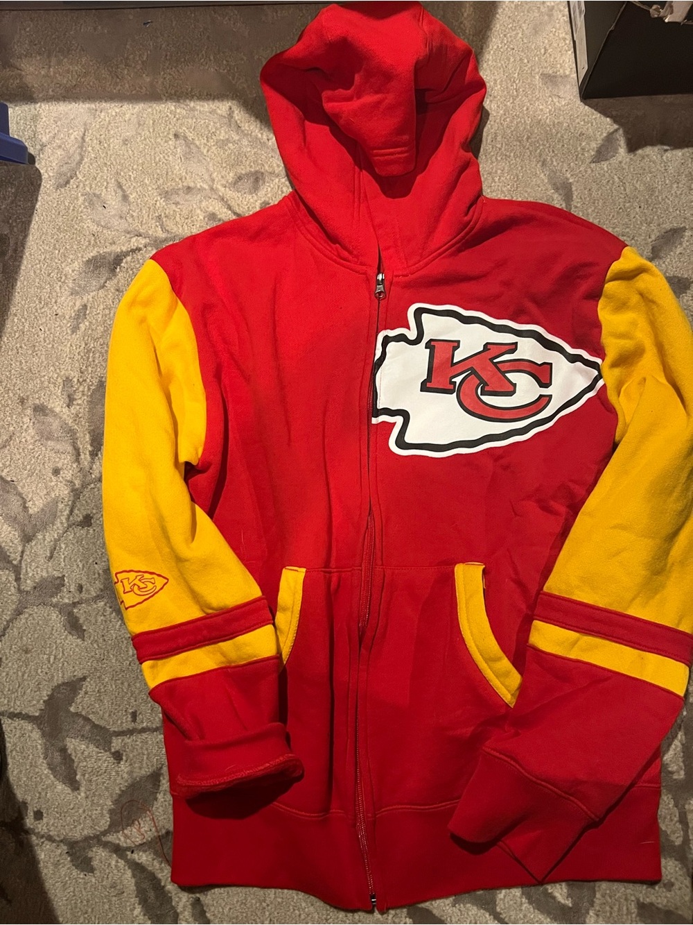 NFL Red and Yellow Kansas City Chiefs Kids Zip Hoodie